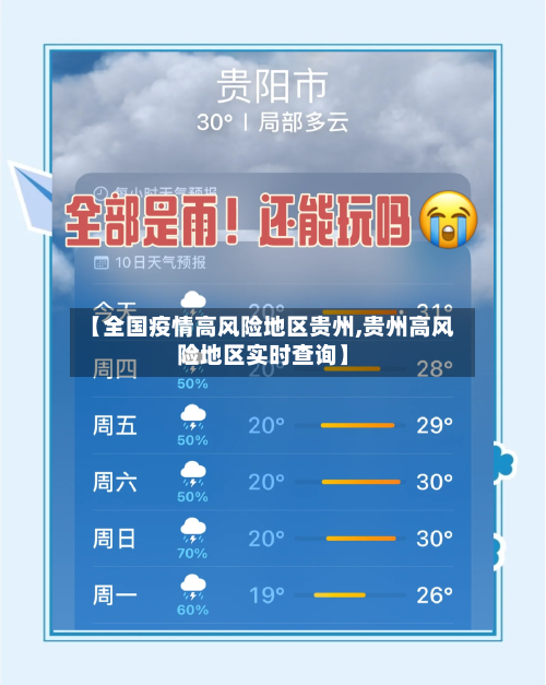 【全国疫情高风险地区贵州,贵州高风险地区实时查询】