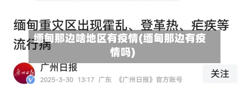 缅甸那边啥地区有疫情(缅甸那边有疫情吗)
