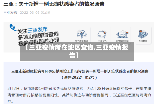【三亚疫情所在地区查询,三亚疫情报告】-第2张图片