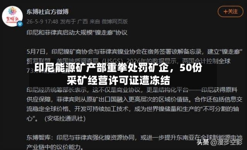 印尼能源矿产部重拳处罚矿企，50份采矿经营许可证遭冻结-第2张图片
