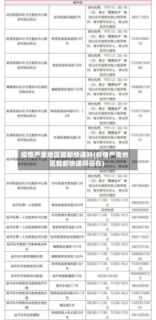 疫情严重地区能邮快递吗(疫情严重地区能邮快递吗现在)