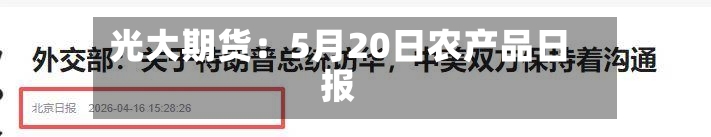 光大期货：5月20日农产品日报
